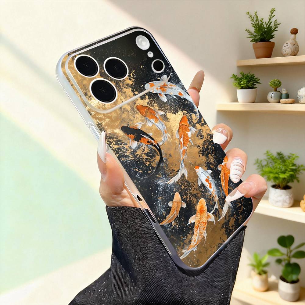 

Stylish Art Koi Fish Phone Case For iPhone 17,16,15,14,13,12,11,Pro,Max,Plus,Mini,SE4,E For Magsafe Wireless iPhone14ProMax