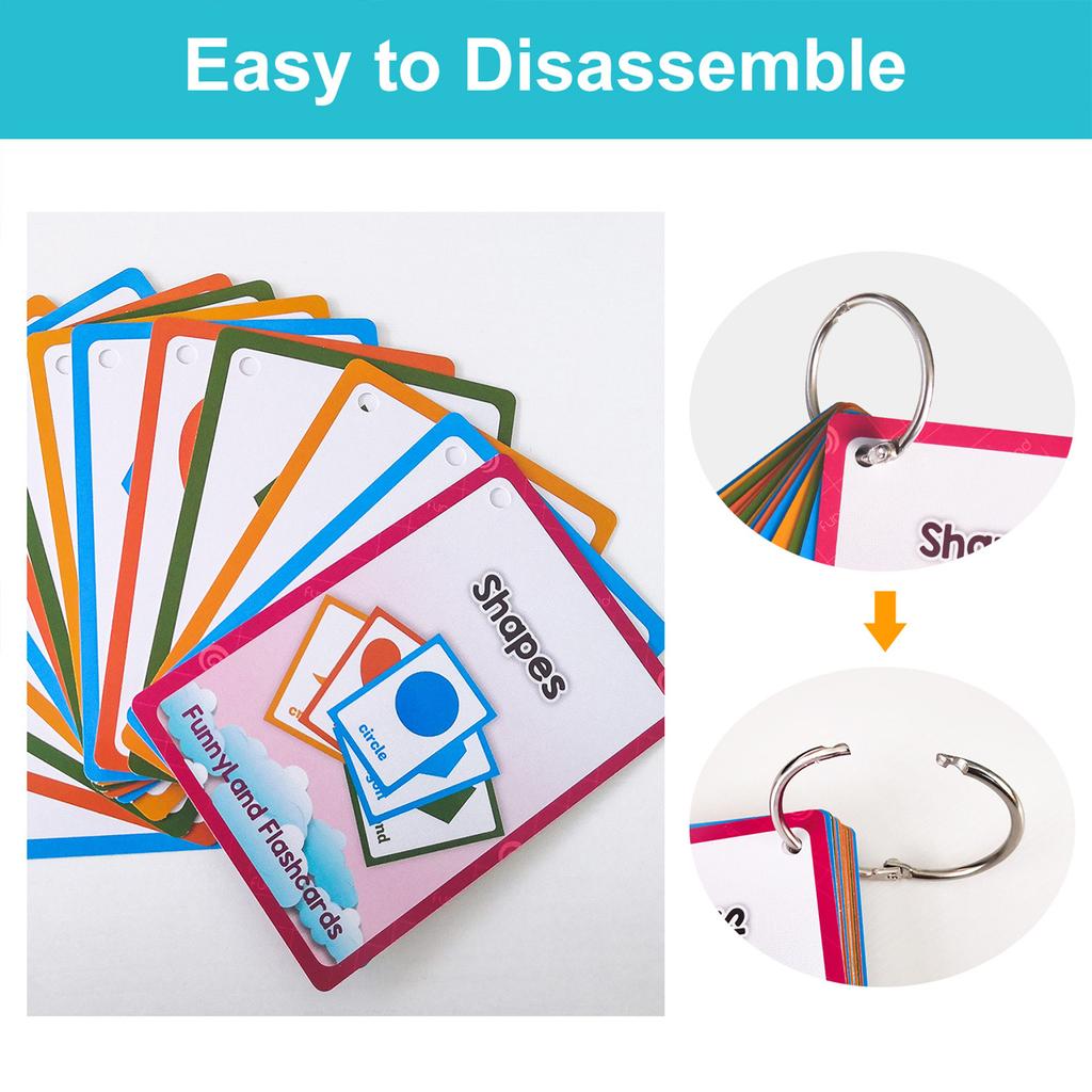 Early English Learning Cards with Colors and Shapes for Toddlers and Preschool Kids