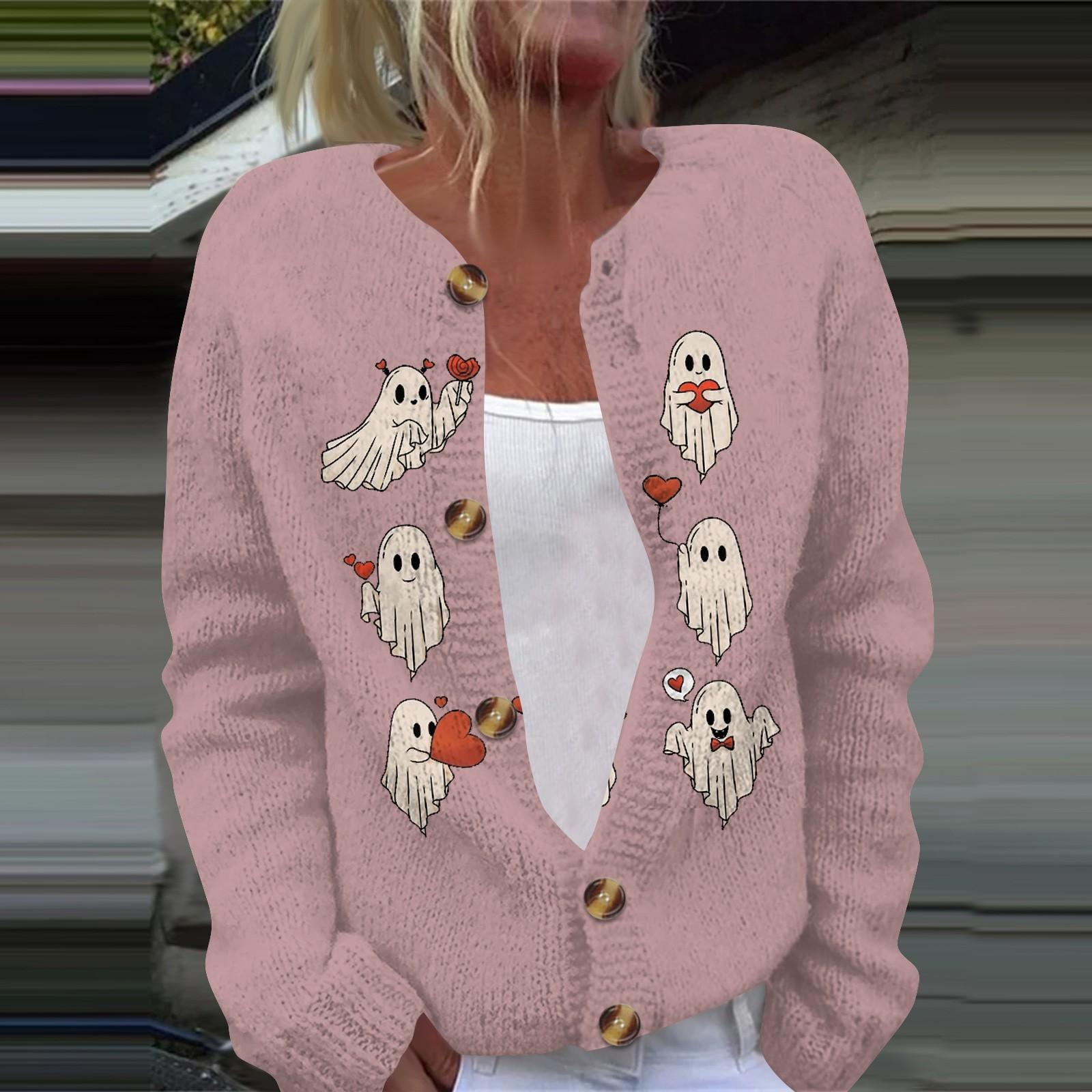 

Женская модная принтованная ко Дню святого Валентина трикотажная куртка-кардиган с длинными рукавами на пуговицах XXXL розовый