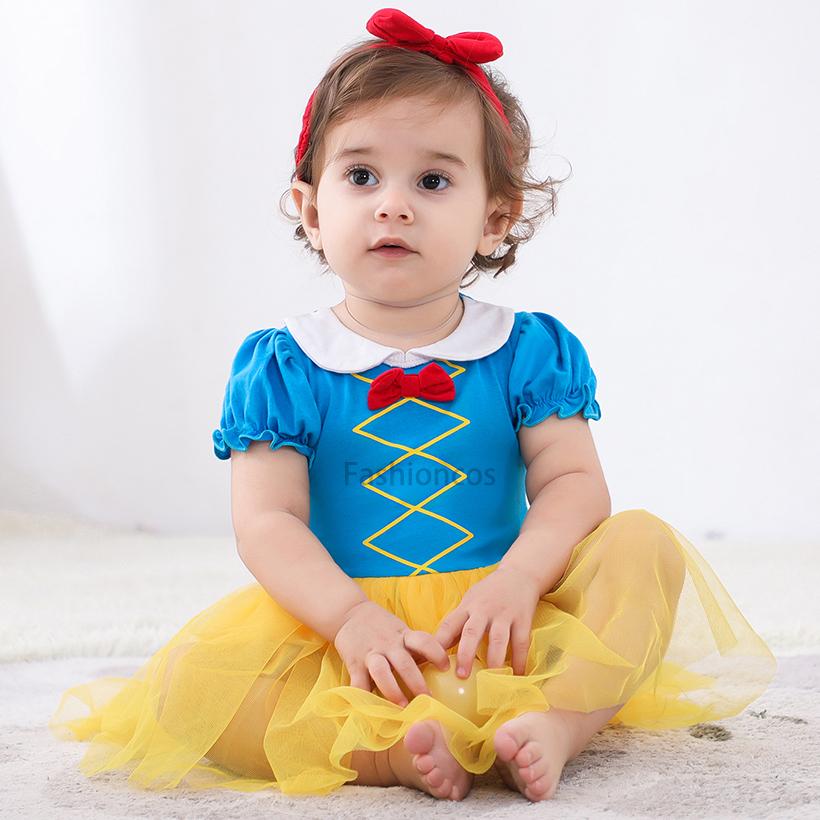 Baby Romper Tutu Dress with Headband Infant Baby Girl Princess Clothes Cute Design Kids Dress Halloween Party Costumes Outfit