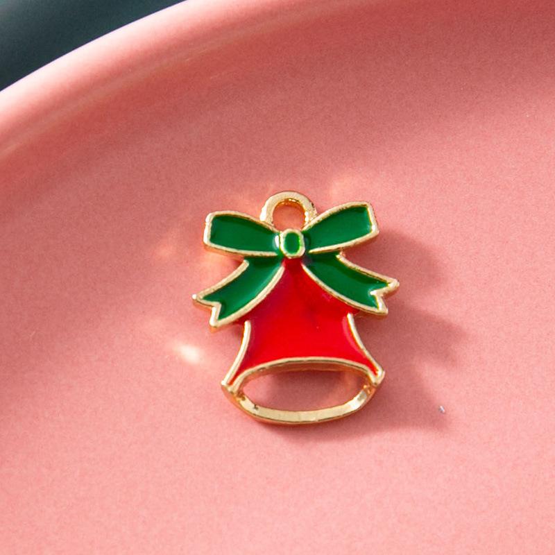 10Pcs Enamel Gold Color Christmas Bell Charms Pendant for Jewerly Making Bracelet Women Earrings Necklace Accessories Findings