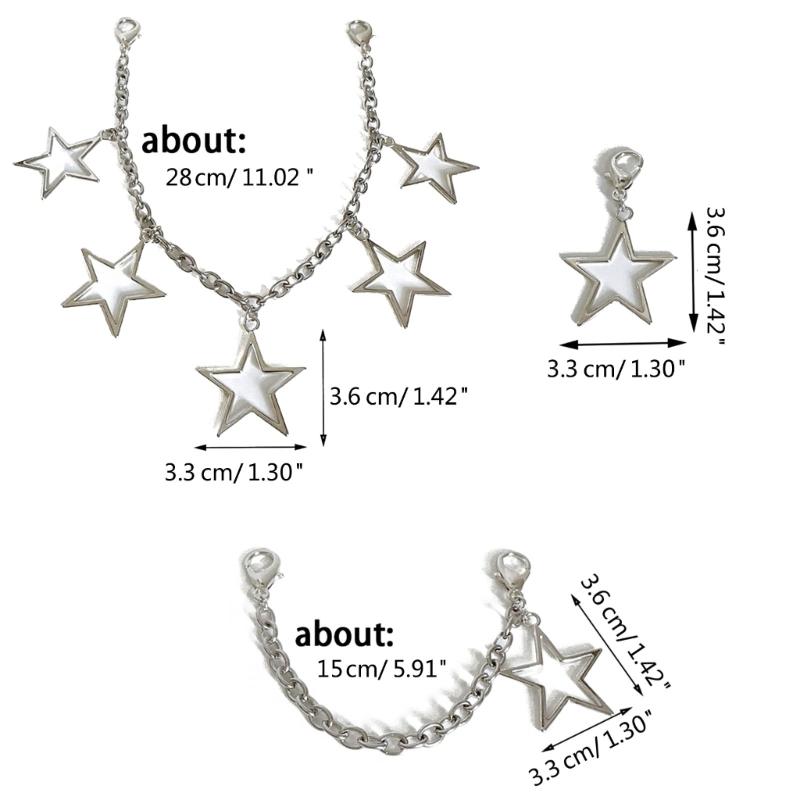 Stylish Shoe Chain Unique Hollow Star Pendant Martins Boots Chains Canvas Shoes Buckles for Casual and Formal Occasions