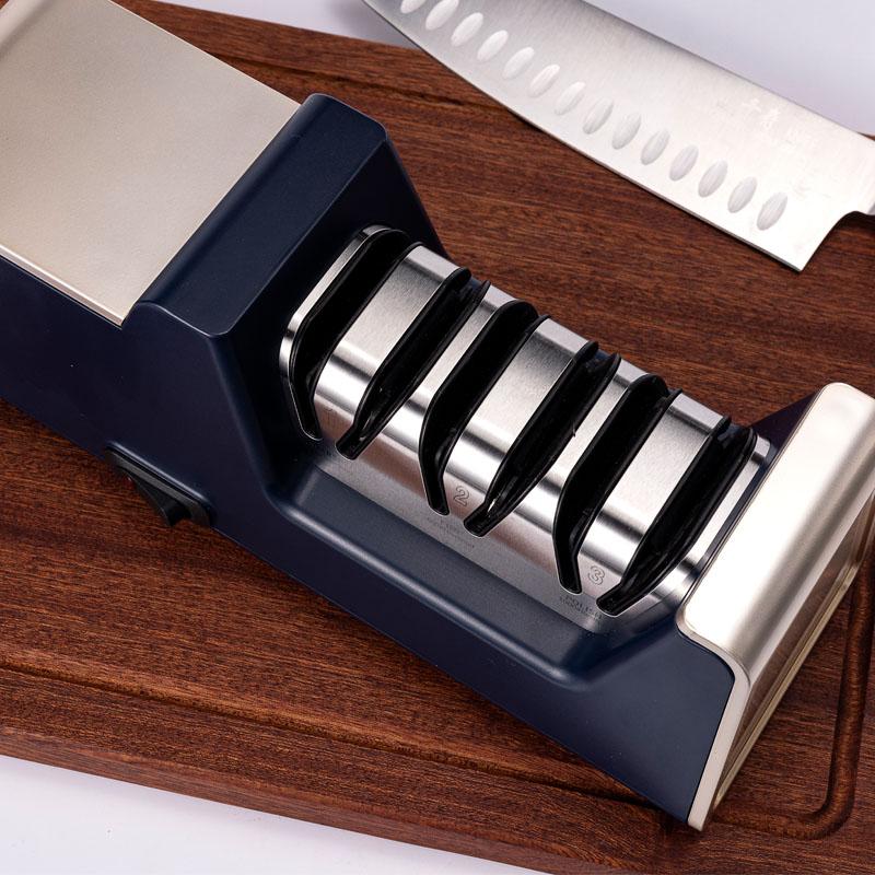 Ascuțitoare electrică de cuțite RISAM Noul sistem de ascuțire de actualizare Are lustruire profesională, piatră de ascuțit cu diamant, Gadget de bucătărie