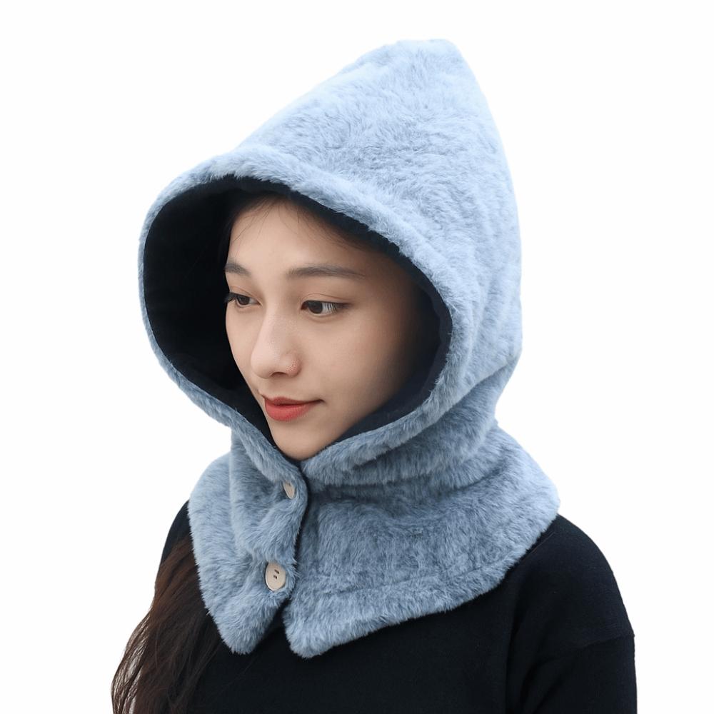 Solid Color Ear Protection Hat Thickened Knitted Hooded Hat Fashion Balaclava Hat  Outdoor