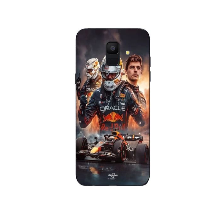 Coque maniacase pour Samsung Galaxy A6 2018 Max Verstappen F1 art wallpaper