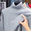 Autumn Mens Knitted Turtleneck Sweater Slim Fit Long Sleeve Anti-pilling Pullover Solid Color Trend Men Streetwear