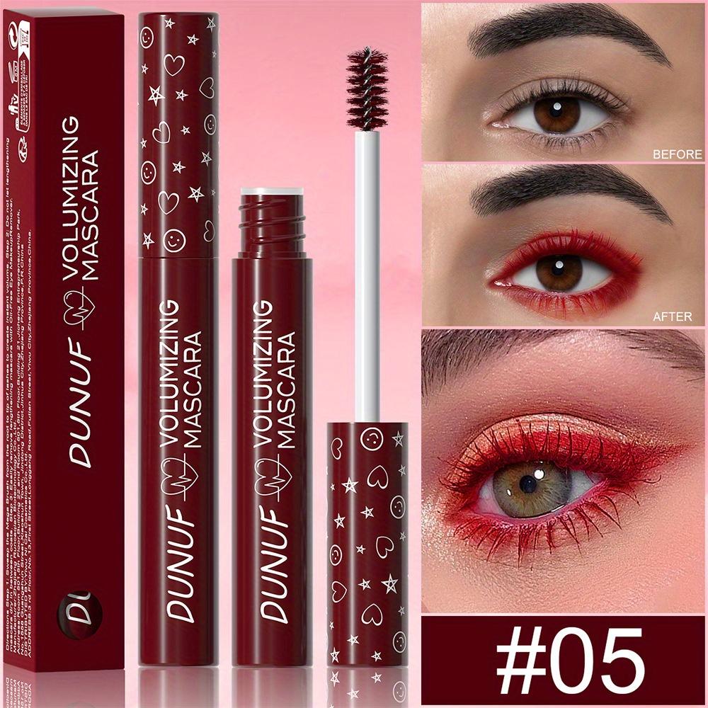 DUNUF Colored Mascara - Long-Wearing, Curling, Volumizing Mascara, Waterproof & Sweatproof, Slim Brush for Precise Application 8 colors