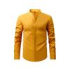 Camicia Casual Business da Uomo S con Collo Alto, Manica Lunga, Elasticizzata