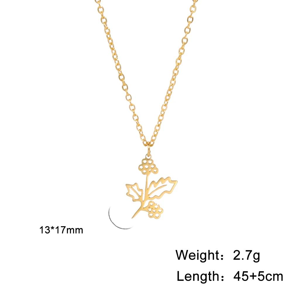 Stainless Steel Birth Month Flower Necklace Snowdrop Daisy Rose Pendant Neck Chains Trendy Jewelry Birthday Gift
