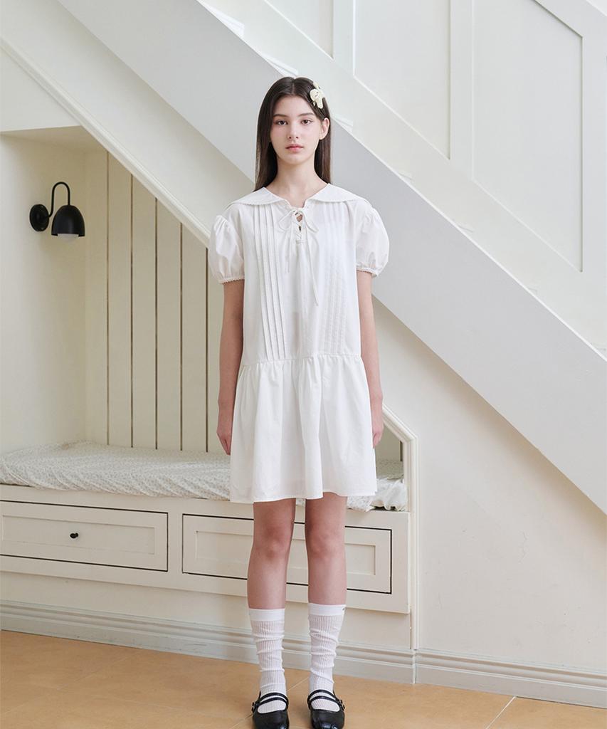 Alkialka Sailor Dress (White)