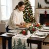 Christmas Placemat and Table Runner with Snowflake Christmas Tree Design Heat Stain Table for Home Decor