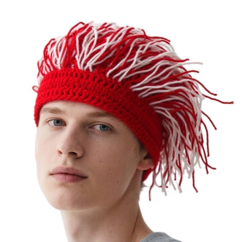 Warm Interlaced Hat With Humorous Hair Fashion Unisex Cold Weather Ear Security For Family
