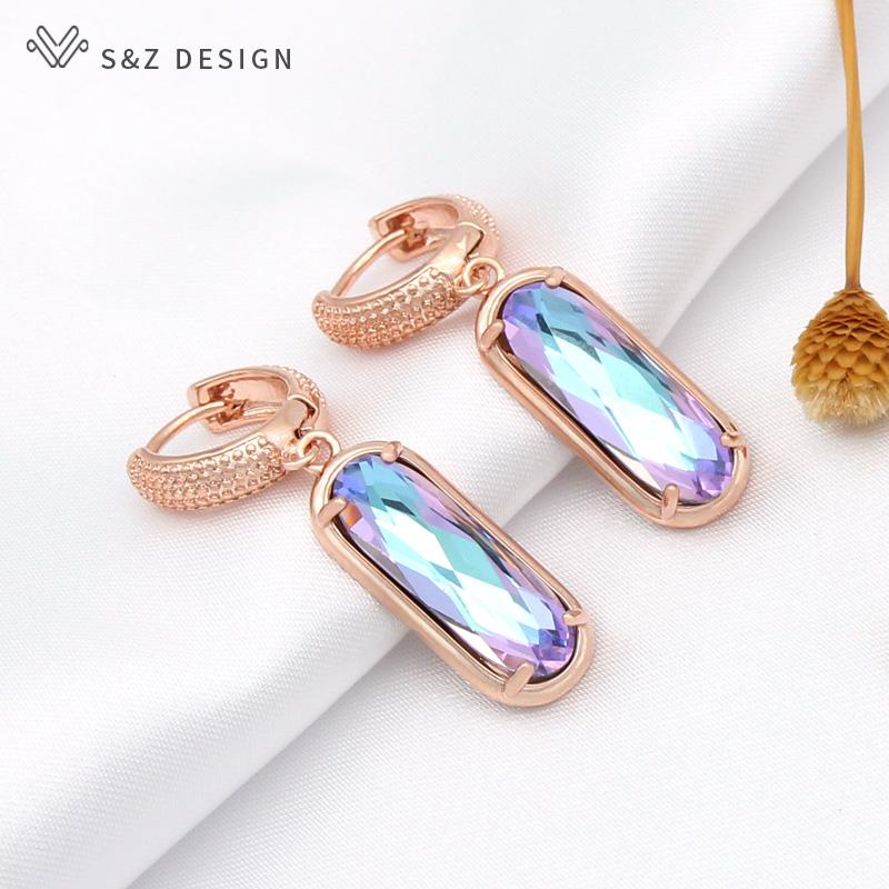Móda Luxusní Elegantní Oválný Tvar vejce Křišťálové náušnice Pro ženy Svatební Party Šperky Dárek Cubic Zirconia Eardrop