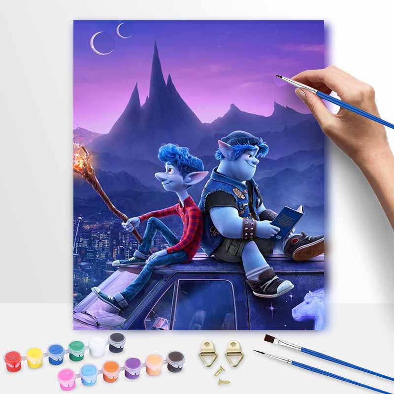 Disney Onward Ian Barley Painting Kit Home Bedroom Wall Decor Handmade Gift For Friends 20x30cm