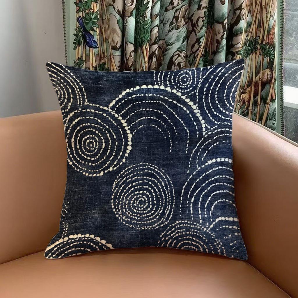Blue Pillowcases with Unique White patternSuitable for Sofa Car Bedroom Decorative Cushion Cover Pillow Cover