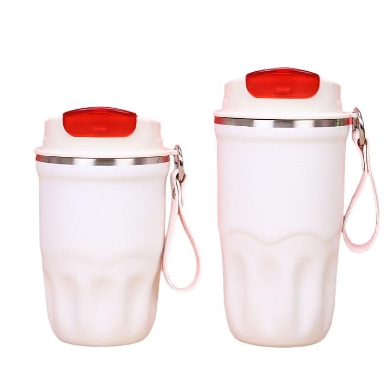 New Solid Color Thermal Insulation Water Cup Coffee Cup with Lifting Rope, Direct Drinking Water Cup for Outdoor Travel