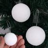 60/6Pcs White Foam Ball Christmas Tree Round Hanging Ornaments for Christmas Holiday Wedding New Year Party Home Decoration Ball
