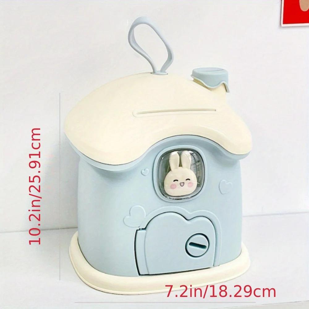 

Копилка для детей с ключами, Девочкам, Банк для сбережения денег с 3D DIY мультяшной наклейкой, Копилка-гриб, Копилка для монет, Подарок для мальчика синий