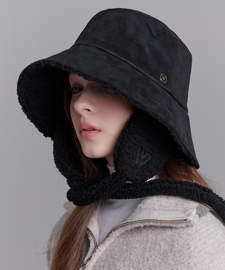 Hwaiteusaenjeu Suede Detachable Boucle Earmuff Bucket Hat Laysa (4 Colors)