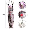 Halloween Animated Hanging Clown Decoration Glowing Eyes Creepy Sound Shaking Body Outdoor Haunted House Horror Prop 60 Inch
