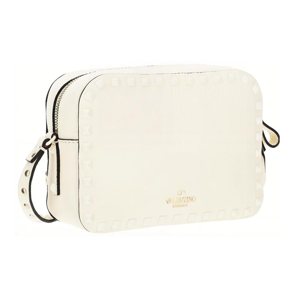 Valentino Rockstud Zip Closure Calfskin Shoulder Bag Women Shoulder Bag White 1W0B0809CJV-098