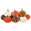 16 Pcs Artificial Velvet Pumpkins Small Foam Faux Flocked Pumpkin Tabletop Centerpiece for Fall Thanksgiving Halloween Harvest Home Table Decor