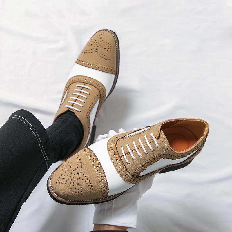 Men's Large Size Retro Brogue Leather Shoes - Autumn British Style