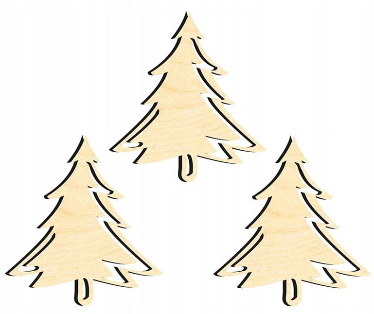 Wooden Christmas tree decorations Z29 3 pcs.