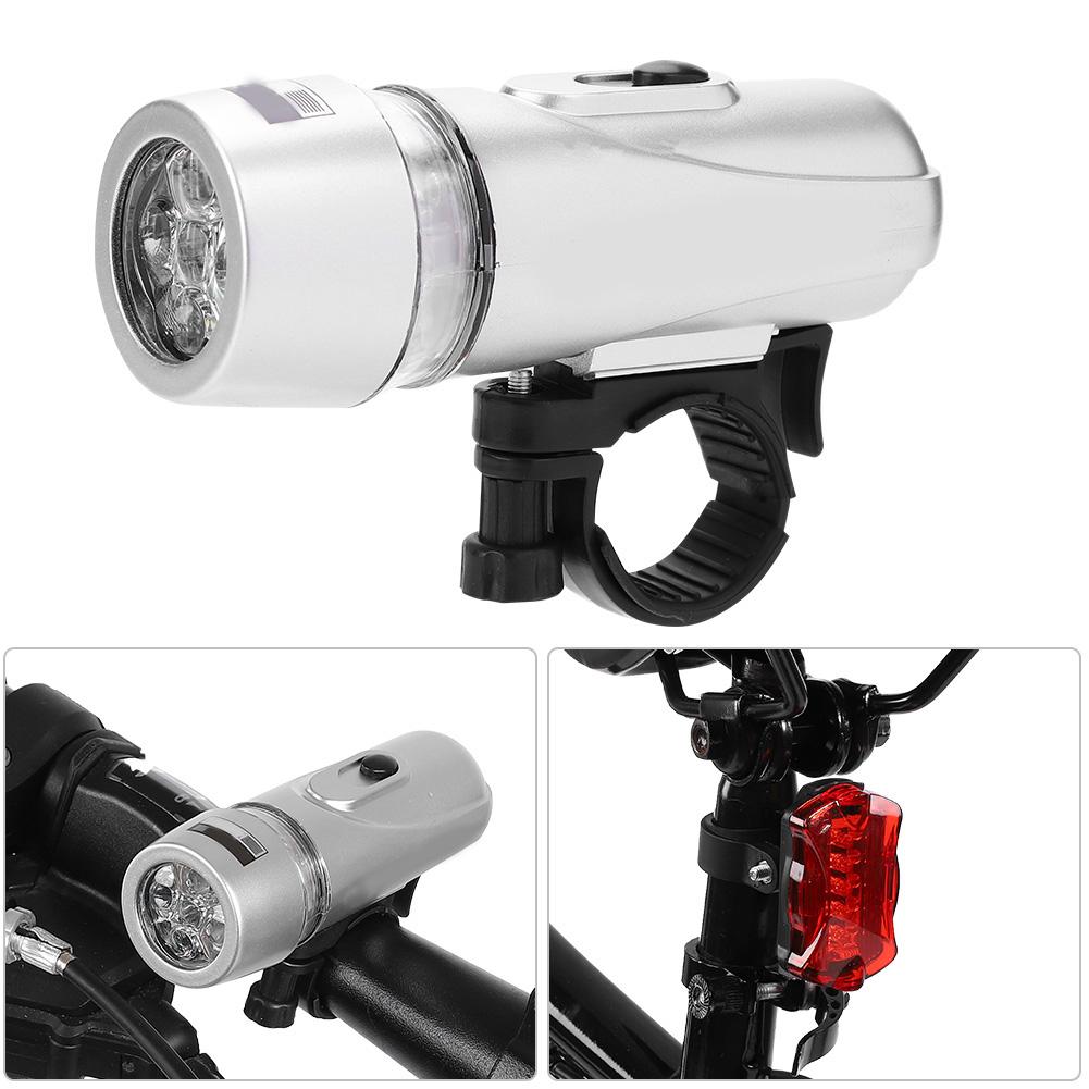 Vanntett 5 LED Sykkel Sykkel Frontlykt Baklys Sett Tilbehør