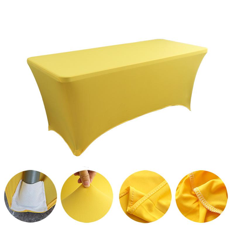 High-Grade Hotel Restaurant Wedding Banquet Decoration Solid Color Square Tablecloth Elastic Table Cover