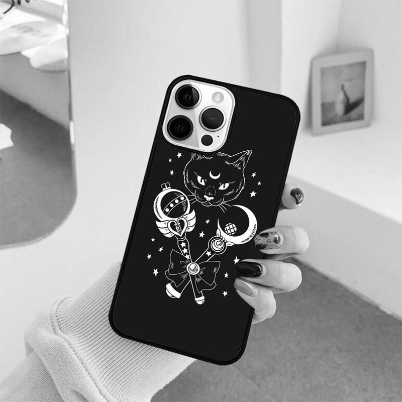 Witch Black Cat Phone Case For iPhone 17 Air 16 15 14 11 12 13 Pro MAX Plus coque Cover Shell