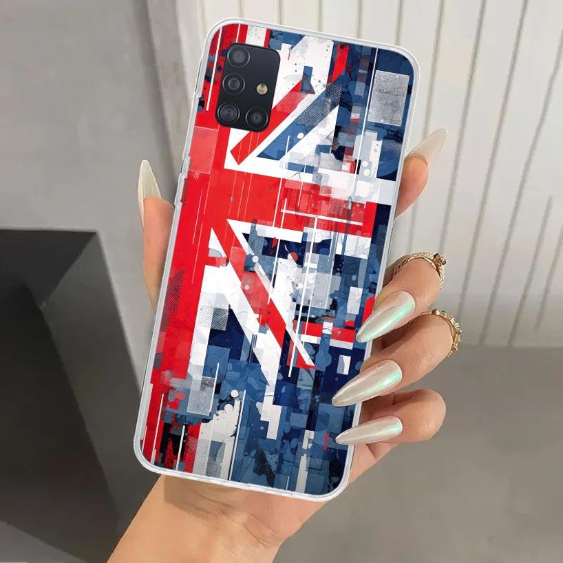 Union Jack England UK Flag Phone Case for Samsung Galaxy A52 A32 A22 A12 A02S A50S A30S A10S Note 20 Ultra 10 Plus S10 A31 A20 A