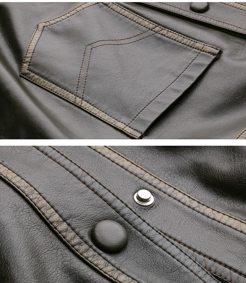 Damen Retro Winter Lederjacke mit abnehmbarem Fellkragen und Fleecefutter