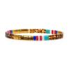 Ximang Bohemian Ximang Tila Beads Bracelet Minimalist Fashion Jewelry Amber Gold Multicolor Stretch Bracelets for Women Girls