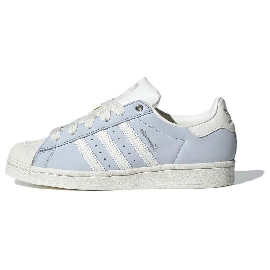 Adidas Originals Superstar Comfortable Shock Absorption Durable Low-Top Sneakers Women Sneakers White Blue IE3037