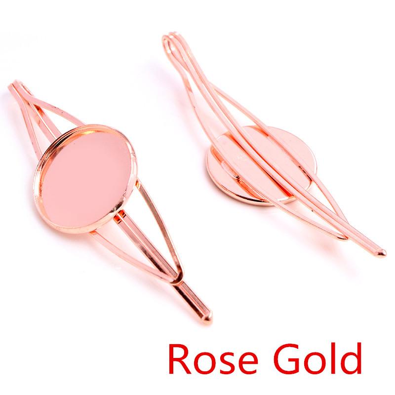 20mm 5pcs High Quality Bronze and Silver Plated 7 Colors Copper Material Hairpin Hair Clips Hairpin Base Setting Cabochon Cameo