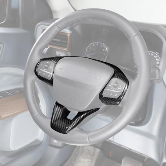Fit For -2025 Ford Maverick ABS Carbon Fiber Steering Wheel Bezel Trim Cover
