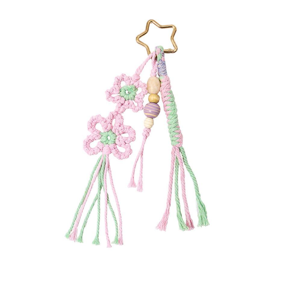Countryside Style Braided Keychain Hand Woven Bag Pendant Handmade Woven Keychain  Phone Charm