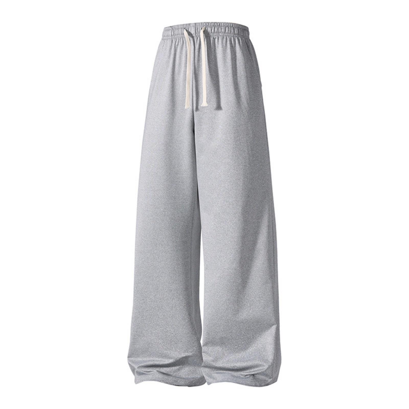 

Men s Solid-color Casual Sportswear Pants, Men s Drawstring Straight-leg Loose Flat-mouth Sweatpants S