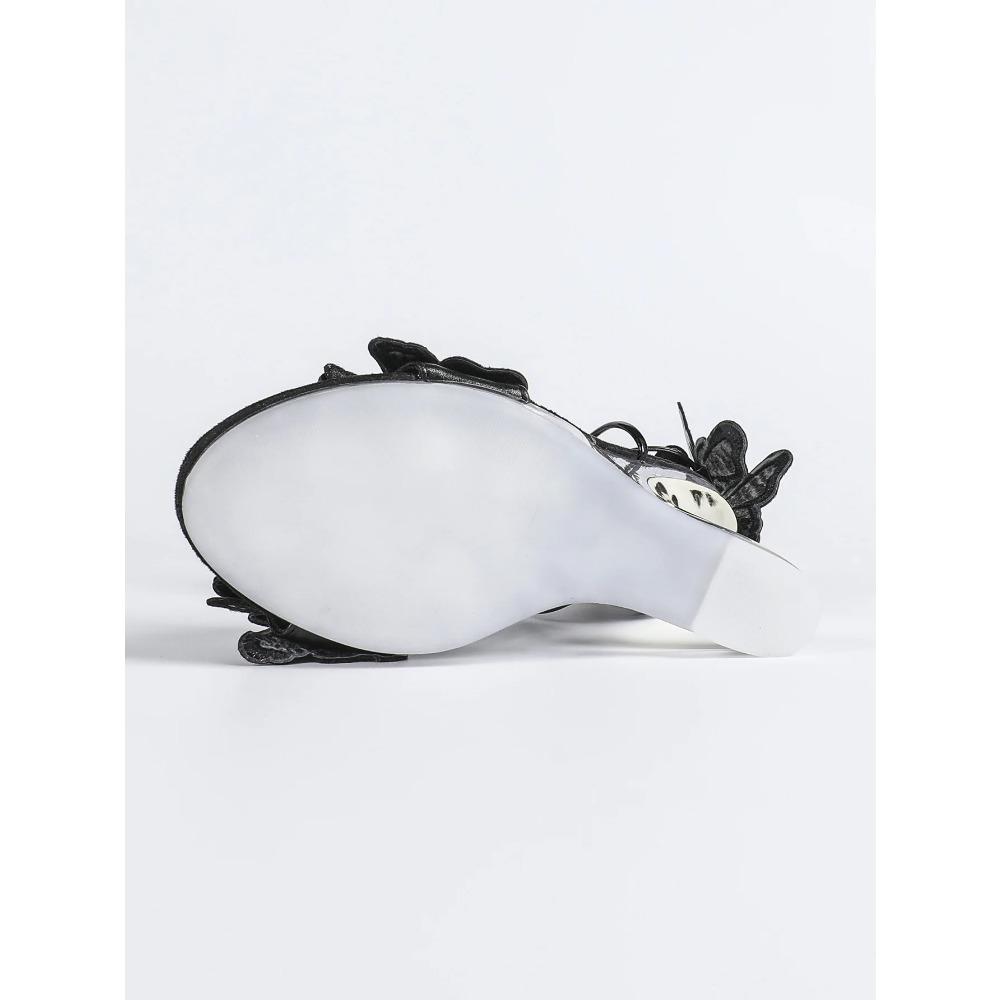 Neue Keilabsatz-Hochzeitsschuhe in Sonderform, sexy Auto-Modell-High Heels, transparente dicke Absätze, Kristall-Sandalen mit eckiger Spitze LFD-9930-10