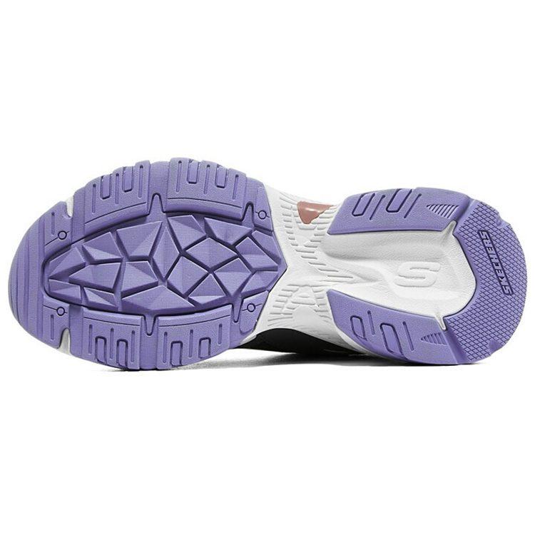 Skechers Stamina V2 Mesh, Artificial Leather Low Top Chunky Sneakers Women's Black White Purple 149909-BKMT