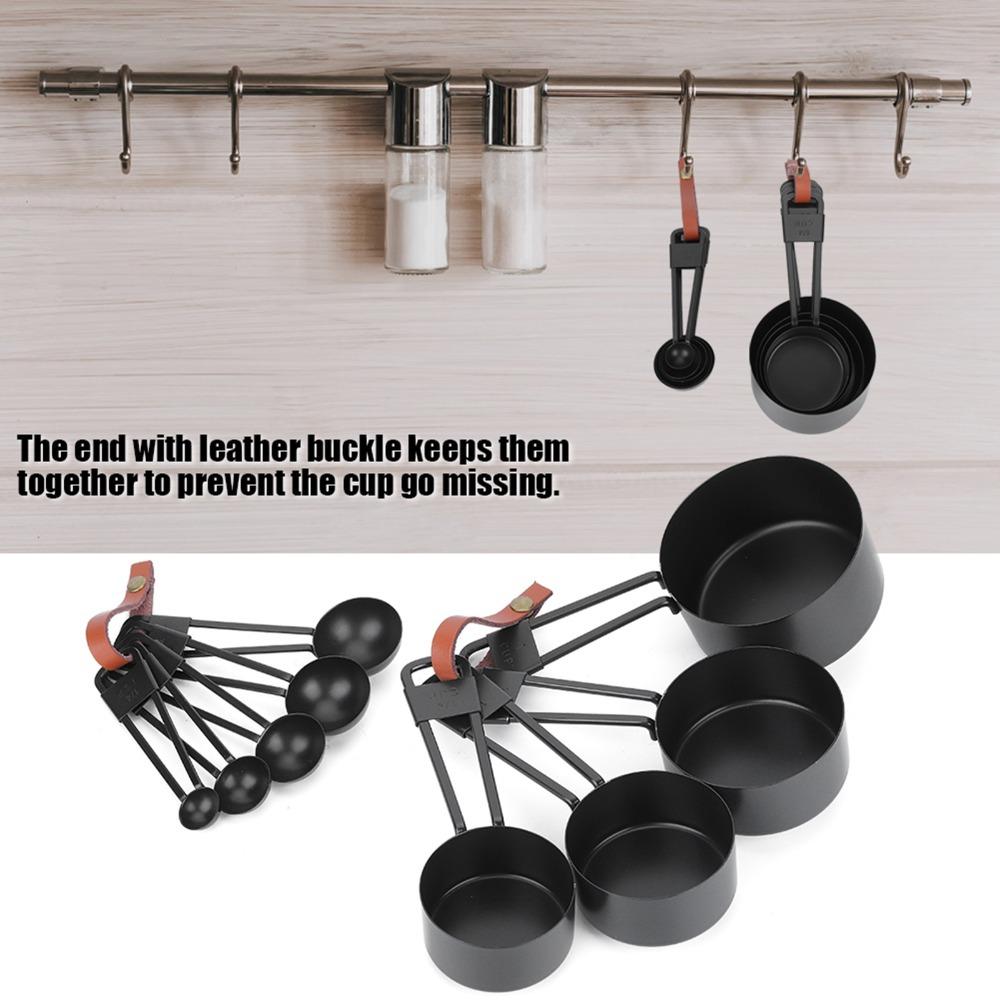 Black Measuring Spoon Set with Scale Baking Measuring Tools Measuring Cups Set Baking Cooking