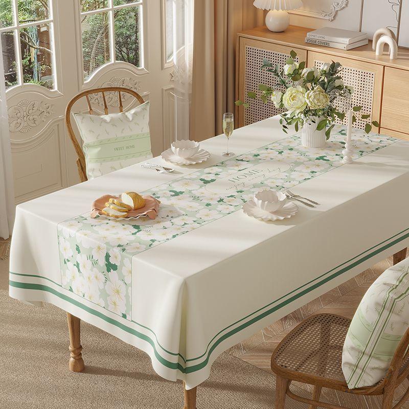 Dining Table Tablecloth Waterproof And Oil-Proof Leave-In Dining Table Mat Rectangular Pvc Dining Table Cloth Light Luxury High-End Coffee Table