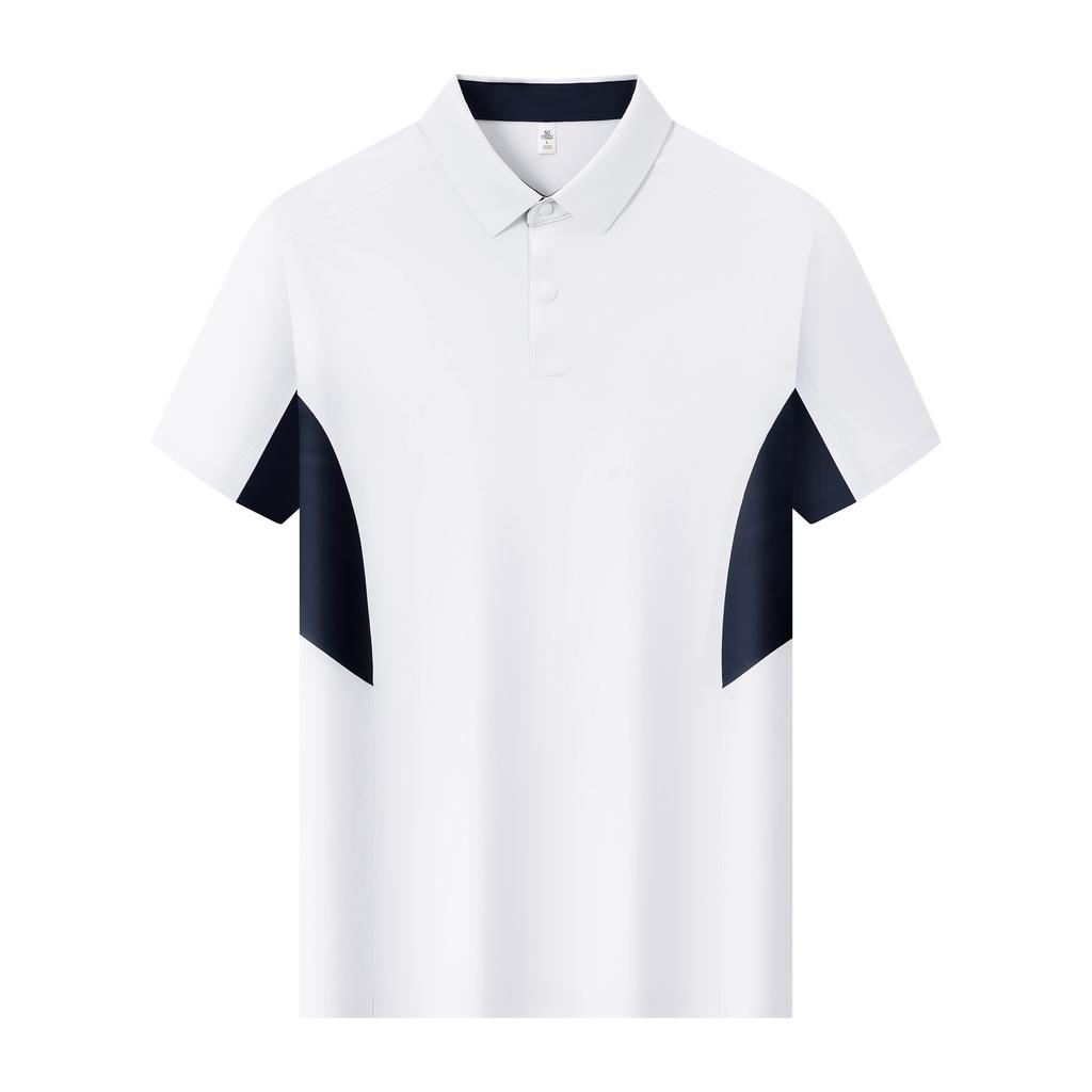 Romon Men's Antibacterial Sunscreen Polo Shirt White Breathable and Cool Feeling