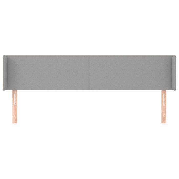 VidaXL Tête de lit avec oreilles Gris clair 203x16x78-88 cm Tissu3118510