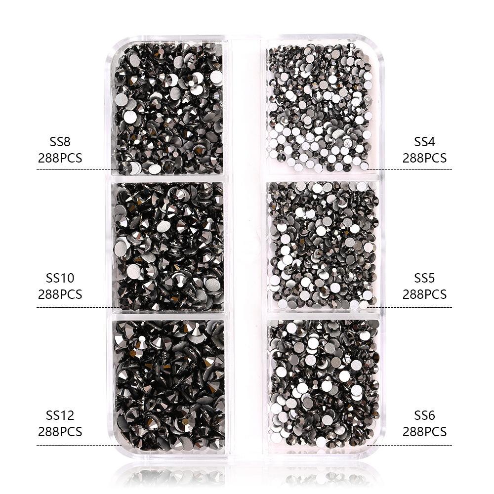 Ss4-Ss12 Boxed Nail Art, Flat Bottom Rhinestone Diy Nail Art Diamond Nail Decorative Accessories 1728 Pcs