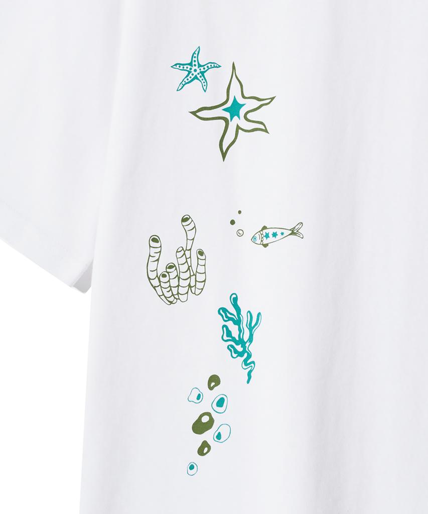 GAKKAI UNIONS Starfish Ocean Short Sleeve T-Shirt White