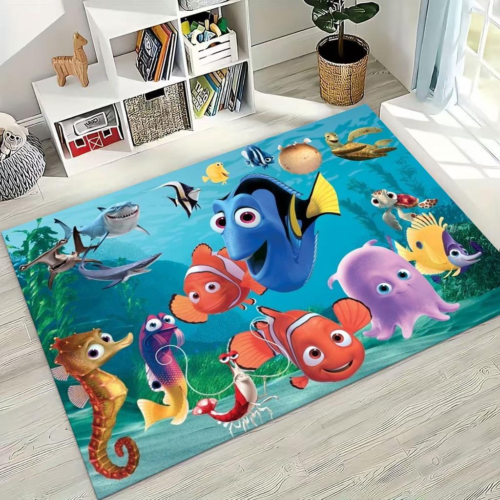 3D kreslený koberec Podmořský svět Hledá se Nemo pro ložnici, obývací pokoj, pohovku, dekorace na vchodové dveře domu, velká protiskluzová podlahová rohožka pro děti, dárek