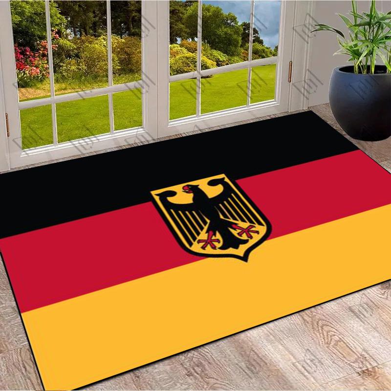 Vintage Deutschland Flagge Bundesadler Wappen Druck Bereichsteppich Deutsches Nationalsymbol Rutschfeste Rechteckige Bodenmatte Spielzimmer Heimdeko Teppich