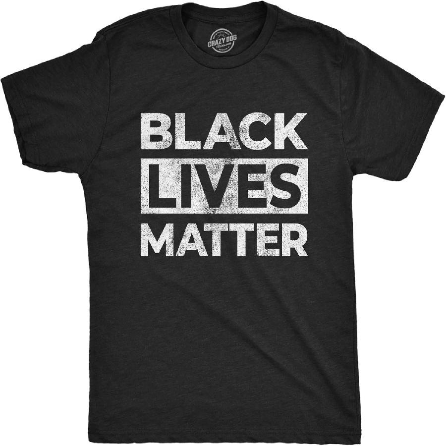 Crazy Dog Футболки Мужская Футболка Black Lives Matter Протест Равенство Антирасизм Движение BLM Графическая футболка S чёрный
